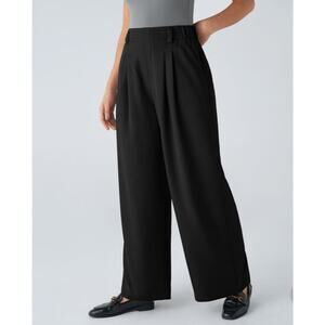 Halara Ribbed High Waisted Plicated Side Pocket Wide Leg Casual Pants Size L